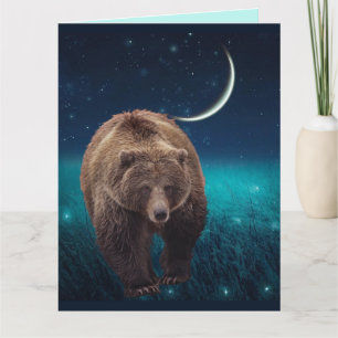 FIREFLIES GRIZLY BEAR BIRTHDAY CARD 4 FRAMSTÄLLNIN TACK KORT