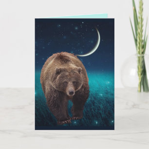 FIREFLIES GRIZLY BEAR BIRTHDAY CARD 4 FRAMSTÄLLNIN TACK KORT