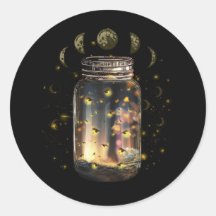 Fireflies Kryp in Burk Firefly Lightning Insekter Runt Klistermärke