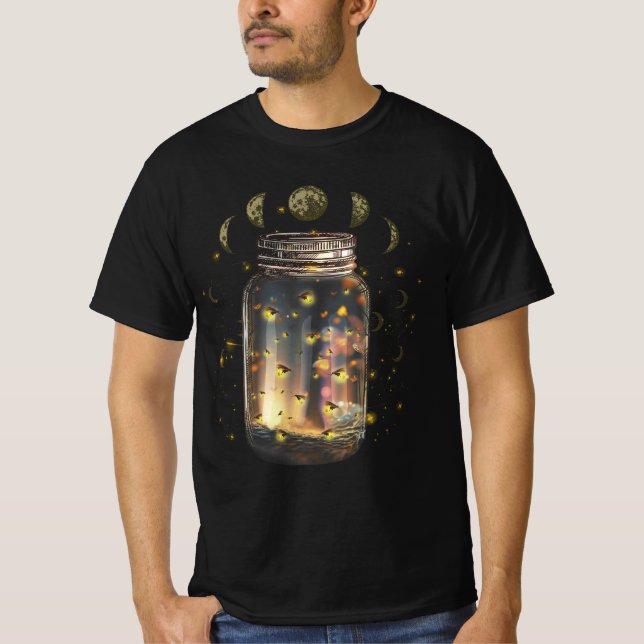 Fireflies Kryp in Burk Firefly Lightning Insekter  T Shirt (Framsida)