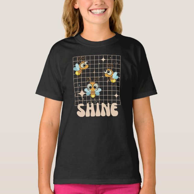 Fireflies, ljusare för shine t shirt (Framsida)