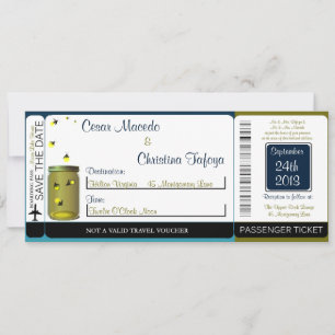 Fireflies/Mason Boarding Pass Wedding bjudande Inbjudningar
