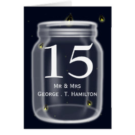 Fireflies Mason burk bröllop bordsnummer OBS Kort
