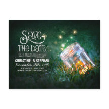 Fireflies mason burk rustic romantic save date