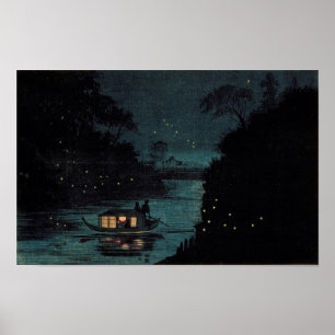 Fireflies of Ochanomizu by Kobayashi Kiyochika Poster