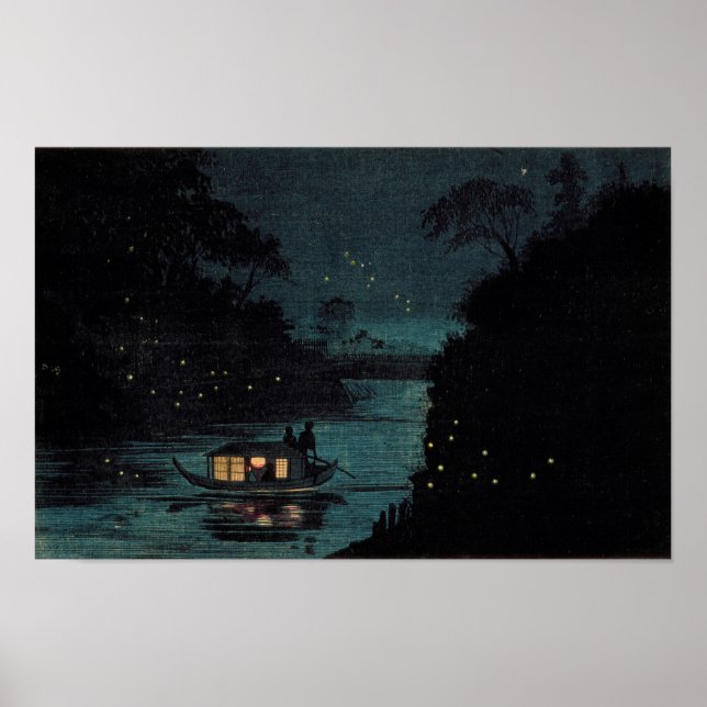 Fireflies of Ochanomizu by Kobayashi Kiyochika Poster (Framsidan)