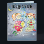 FIREFLIES SISTER SISTER BIRTHDAY GREETY CARDS KORT<br><div class="desc">FIREFLIS OCH SISTER-KORT FÖR GIRL GRATTIS PÅ FÖDELSEDAGEN</div>