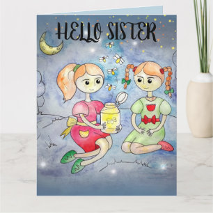 FIREFLIES SISTER SISTER BIRTHDAY GREETY CARDS KORT