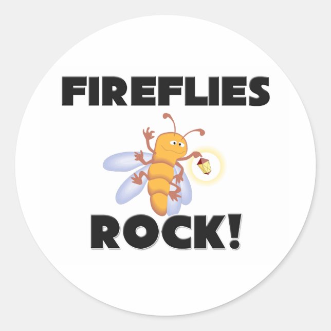 Fireflies Sten Runt Klistermärke (Framsida)