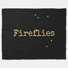 Fireflies Text från Sweet Modern Black Summer Natt Fleecefilt