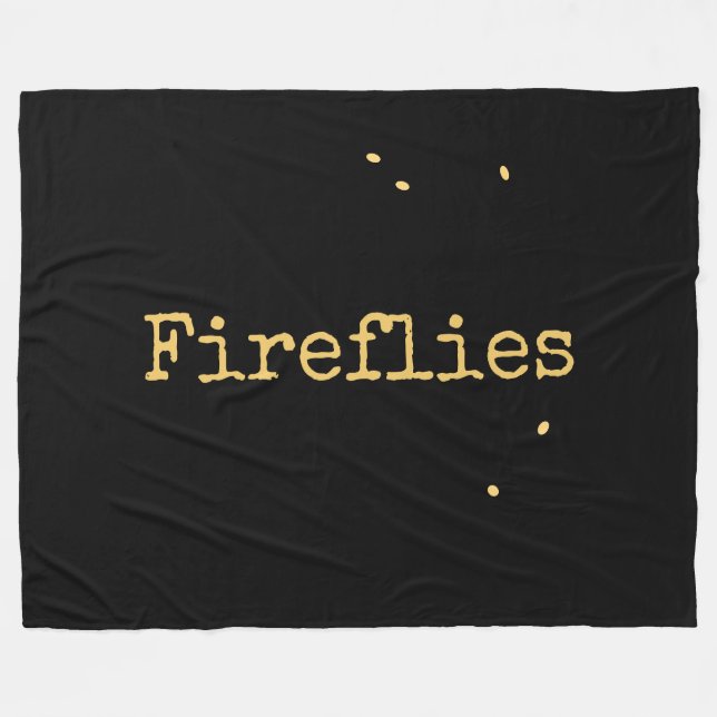 Fireflies Text från Sweet Modern Black Summer Natt Fleecefilt (Framsidan (Horisontell))