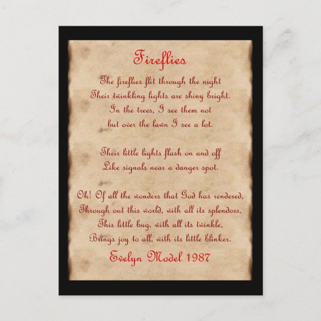 Fireflies Vykort (Framsida)