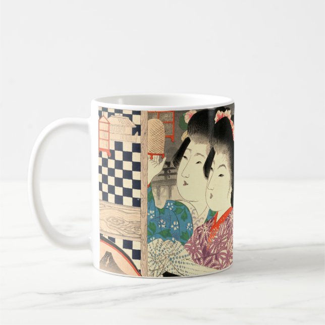 Firefly Cage - Ukiyo-e Vintage Japanska Kaffemugg (Vänster)