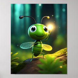 "Firefly Dreams: Glowing Wall Poster för barn"
