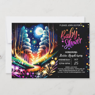Firefly Enchantment Woodland Baby Shower Inbjudningar