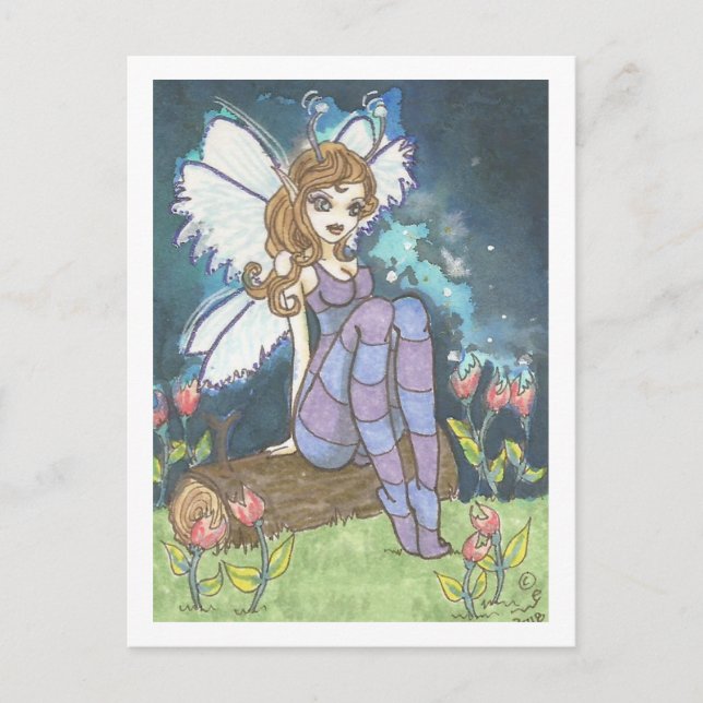 Firefly Fält Stripe Fairy Fantasy Art Print Vykort (Framsida)