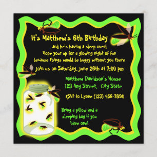 Firefly Frolic Birthday Inbjudningar