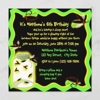 Firefly Frolic Birthday Inbjudningar