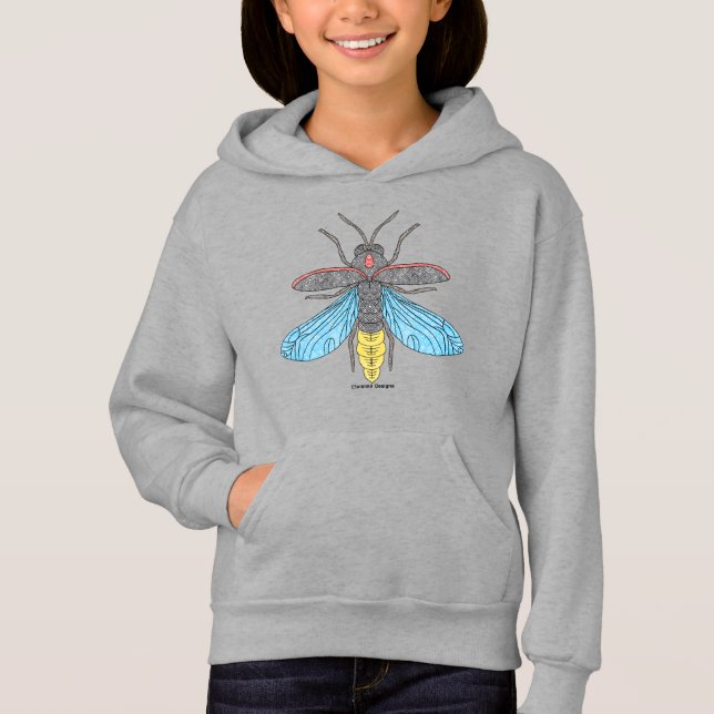 Firefly (livlig) - Flickans Hoodie T Shirt (Framsida)