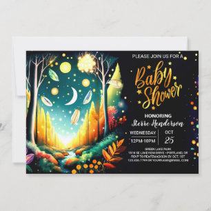 Firefly Magic Forest Baby Shower Inbjudningar