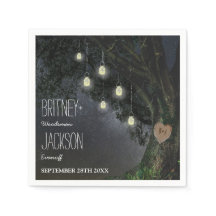 Firefly Mason Burk Oak Träd Bröllop Napkins