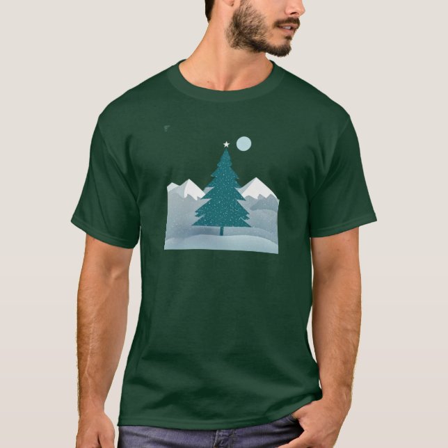 Firefly Mountain: minimalistisk Winter WondeT-Shir T Shirt (Framsida)
