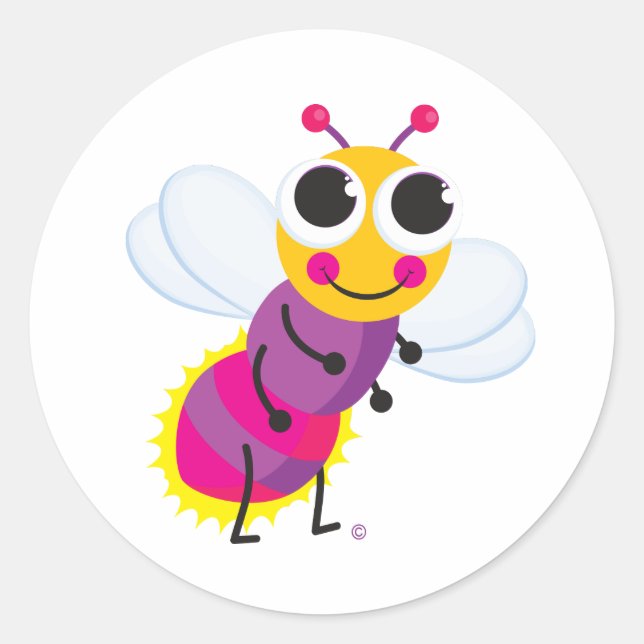Firefly Sticker Runt Klistermärke (Framsida)