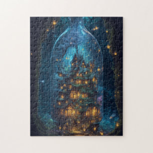 Firefly Village Fantasy Digital Art Pussel
