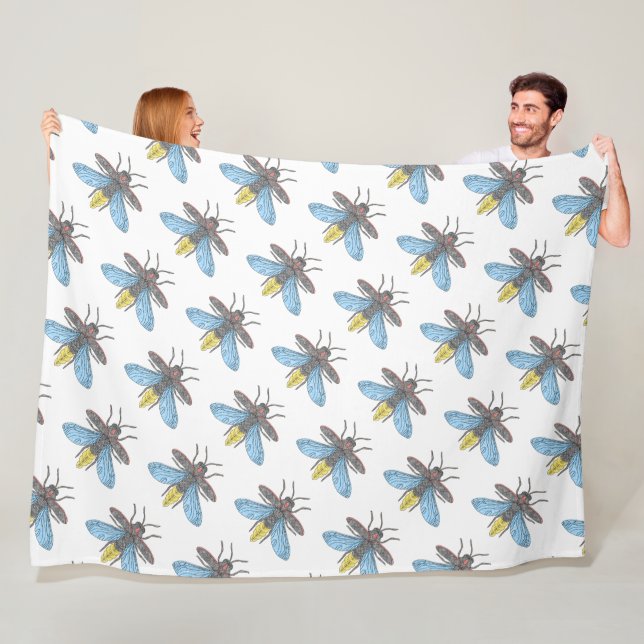 Firefly (vit) - Fleece Blanket (På plats)
