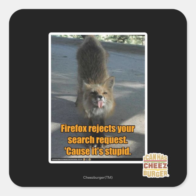 Firefox-avslag Fyrkantigt Klistermärke (Framsida)