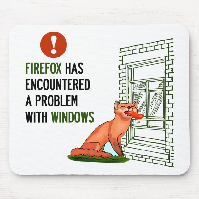 Firefox har mött ett problem med fönster musmatta (Framsidan)