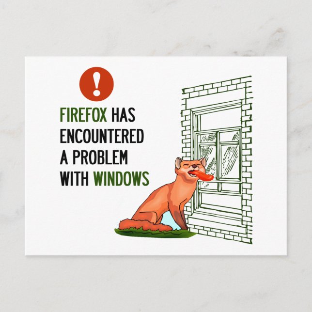 Firefox har stött på ett problem med Windows Vykort (Framsida)