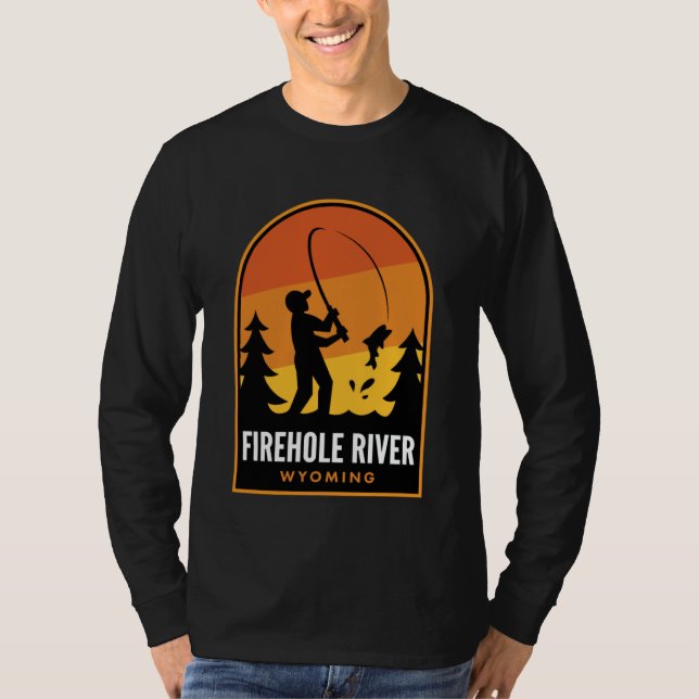 Firehole River Wyoming Fishing T Shirt (Framsida)