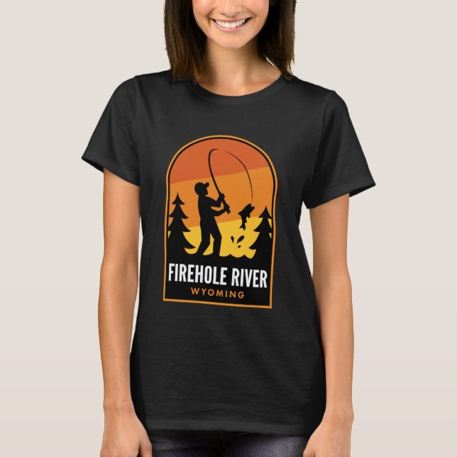 Firehole River Wyoming Fiske T Shirt (Framsida)