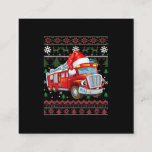 Firelångtradare Firefighter jul Cute Boy Hat Fyrkantigt Visitkort