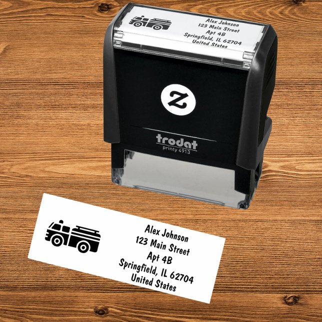 Firelångtradare Silhouette Adress Självfärgande Stämpel (Skapare uppladdad)