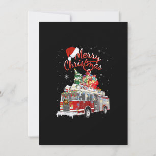 Firelångtrut Santa Sleigh Fireman-juleldstrid Inbjudningar