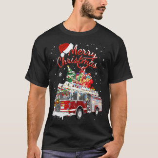 Firelångtrut Santa Sleigh Fireman-juleldstrid T Shirt