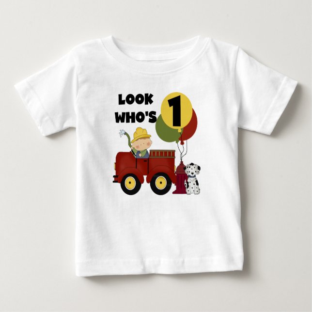 Fireman 1:a födelsedagskjortor och -gåvor t shirt (Framsida)