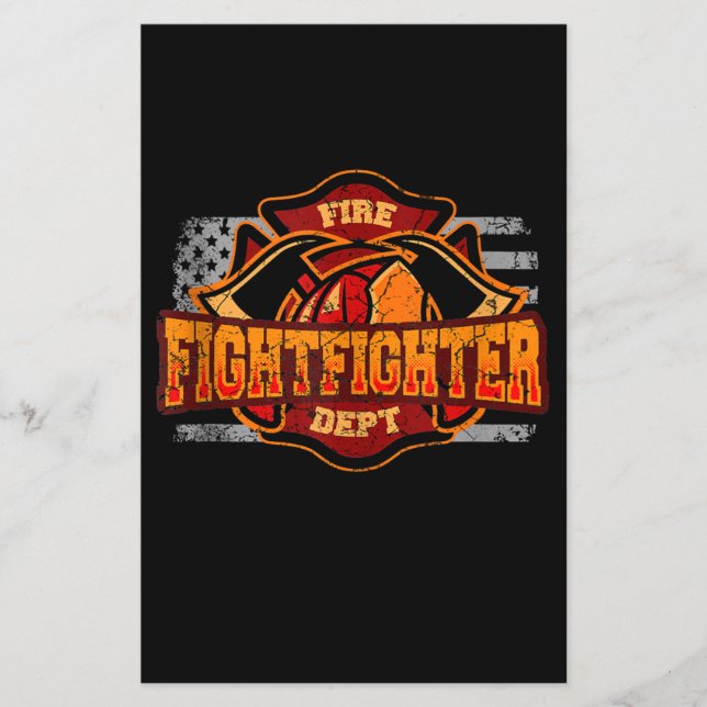 Fireman American Flag Red Line US Firefighter Gift Flygblad (Framsidan)