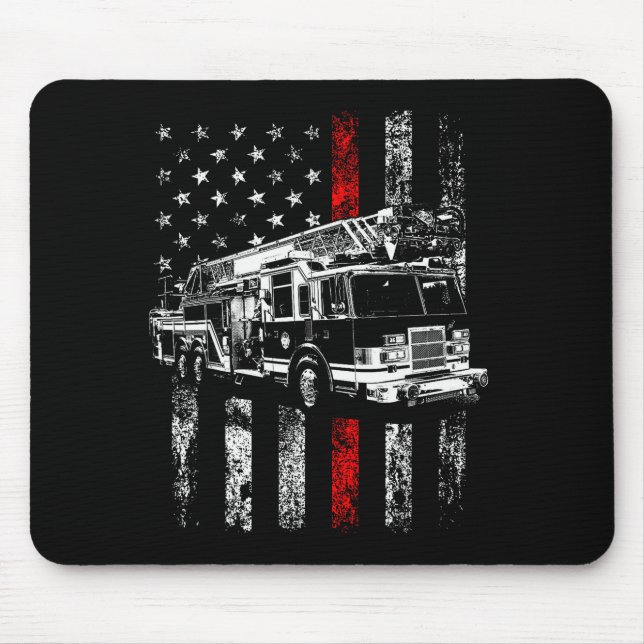 Fireman American Flag Thin Red Line Firefighter  Musmatta (Framsidan)