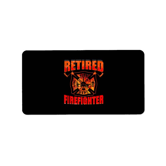 Fireman American Flagga Red Line US Firefighter Adressetikett (Framsidan)