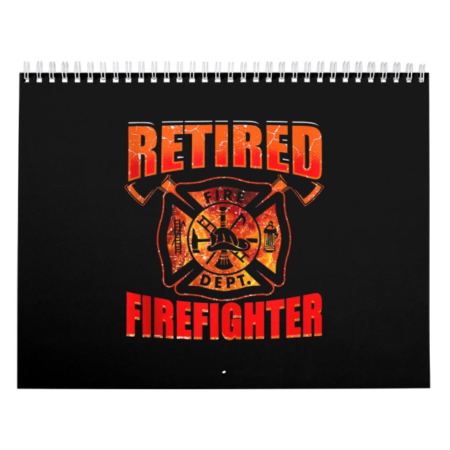 Fireman American Flagga Red Line US Firefighter Kalender (Omslag)