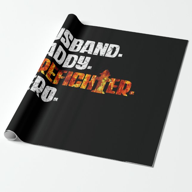 Fireman American Flagga Red Line US Firefighter Pa Presentpapper (Utrullad)