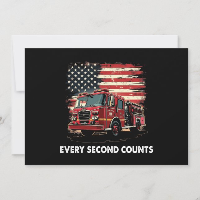 Fireman American Flagga Thin Red Line Firefighter Inbjudningar (Framsida)