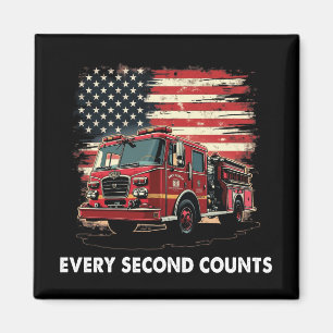 Fireman American Flagga Thin Red Line Firefighter Magnet