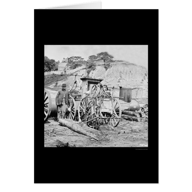 Fireman and Fire Engine in Richmond, VA 1865 Hälsningskort (Framsidan)