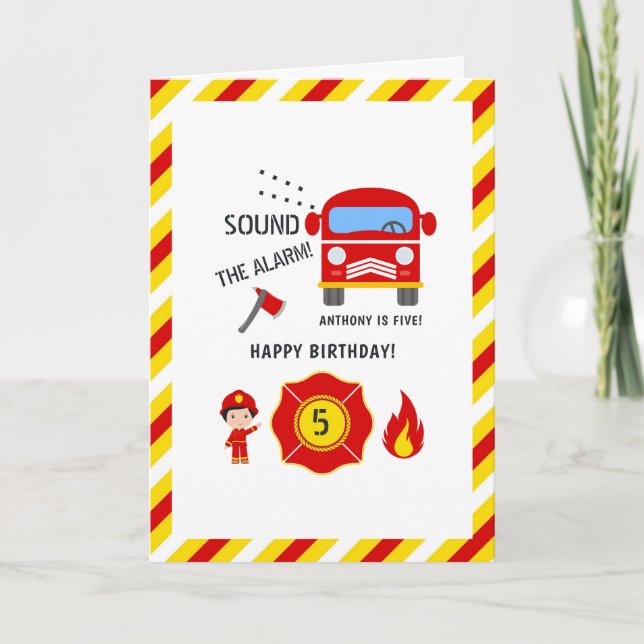 Fireman Birthday Hälsning Kort (Framsida)