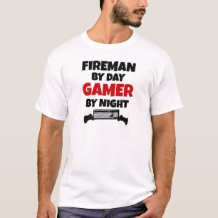 Fireman by Day Gamer by Night Tee Shirt