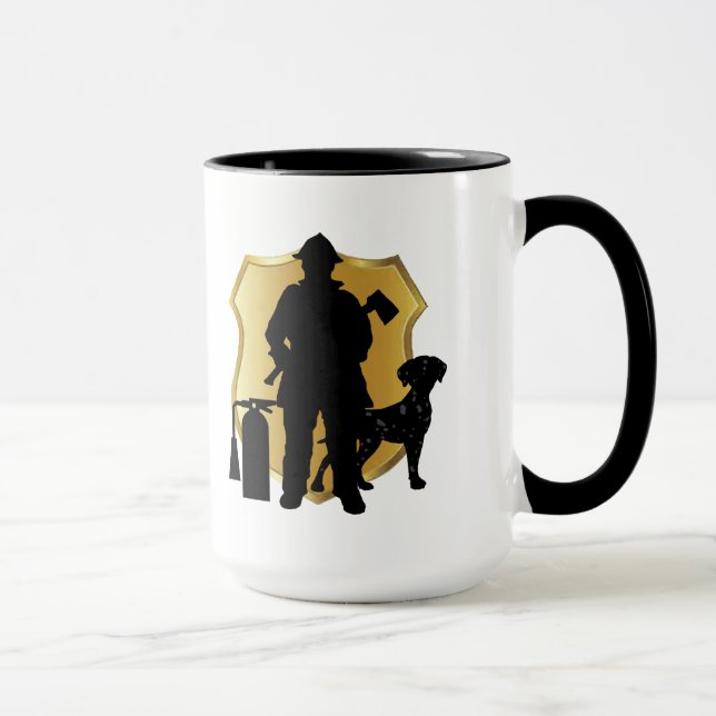 Fireman Dalmatien Silhouette Coffee Mugg (Höger)